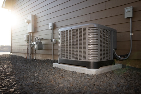 new air conditioner condenser in sideyard