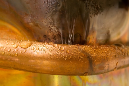 copper pipe with pinhole leaks