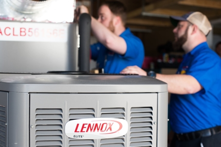 hvac technicians and lennox condenser