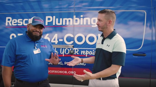 Josh speaking to technician